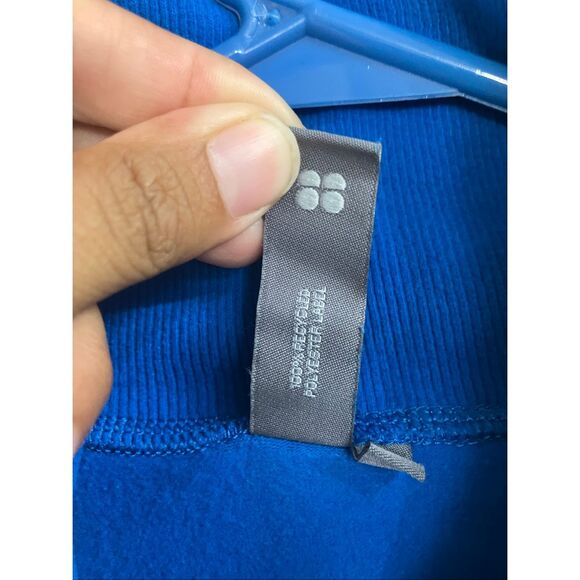 Sweaty Betty London made in Italy cowl neck blue sweater XS oversized #711 - Picture 5 of 7